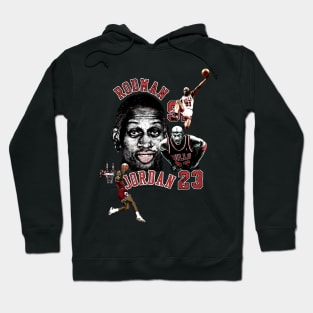 Dennis Rodman Bulls 91 & Michael Jordan 23 Vintage Hoodie